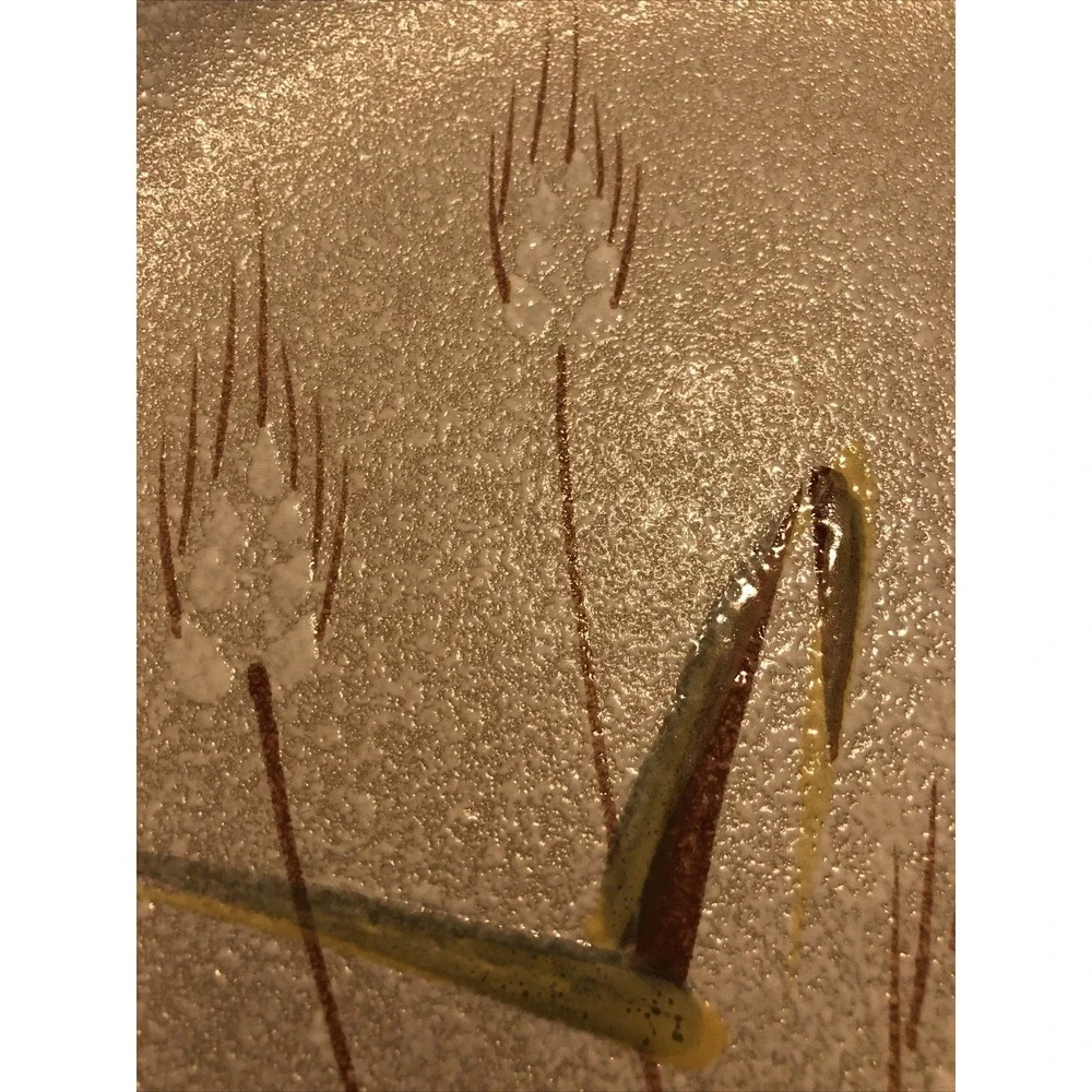 Ucagco Platter Stoneware Wild Rice Design  Made In Japan  12